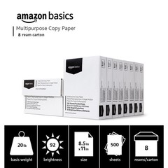 Retailer Basics Multipurpose Copy Printer Paper 20 lb 8.5×11 8 Reams 4000 Sheets