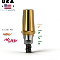 Regular Hex Straight Titanium Abutment for Cement Retained Crown Fits Hiossen ET