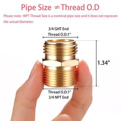 3/4 npt to Garden Hose Adapter,3/4” GHT 2 Pack, 3/4″GHT Male 3/4″NPT