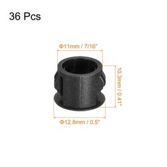 36Pcs 11mm(7/16″) Plastic Hole Plugs Panel Flush Type Knockout Black