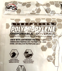 SAS Safety 6843 Lightweight Polyproylene Disposable Coverall Full Zip Large