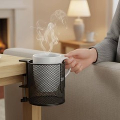 Cup Holder with Clamp Space-Saving Mesh Cup Holder Secure for Table Edge