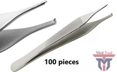 100 pieces Adson Tissue Forceps Stainless Steel 4.75″ O.R. Grade with 1×2 Teeth