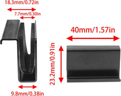 Black Glass Door Pull Handle Clip Non-Drill Edge Grip Showcase Cabinet 4 Pack