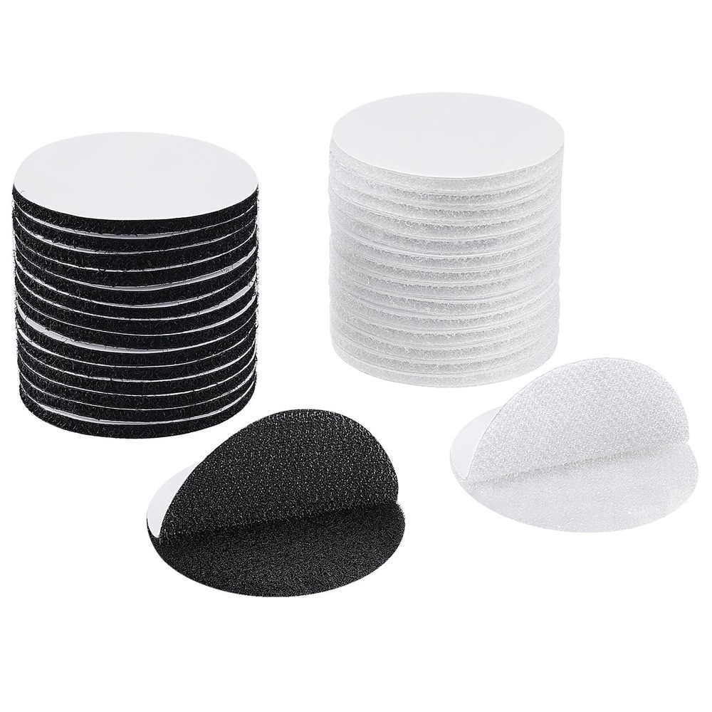 60 Pcs (30 Pairs) 2 inch Hook and Loop Fastener Self Adhesive Round Circle St…