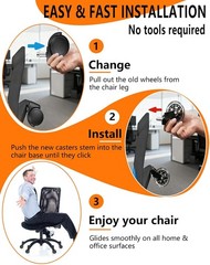Office Chair Wheels,Replacement Roller Blade Wheels for Office Gaming Desk Chair
