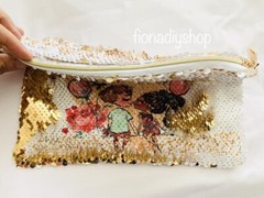 100% polyester sublimation blank sequin cosmetic bag handmade 9×6 inches bulk 3