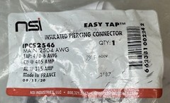 NEW & SEALED NSI IPCS2546 Easy Tap Insulated Piercing Connector, 250-4 AWG Main