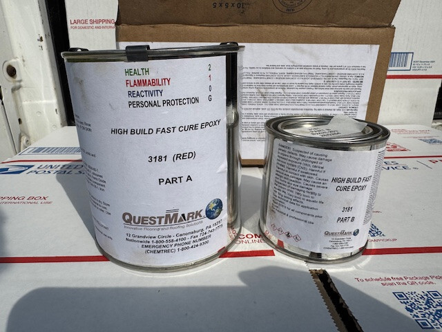 NEW QUESTMARK WATER-BASED EPOXY COATING 3181 RED KIT HIGH BUILD FAST CURE