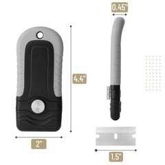 Bates- Razor Blade Scraper, Grey, Locking Scraper Set with Light Grey