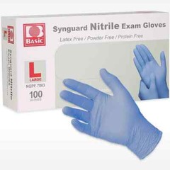 Synguard Nitrile Exam Gloves Powder-Free Blue large (1x 100/Bx)