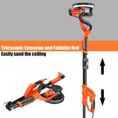 Electric Foldable Drywall Sander 6 Variable Speeds 750W with Vacuum & LED Lights