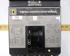 Square D 30 Amp I-Line Circuit Breaker 600 VAC / 250 VDC 3 Pole FA36030