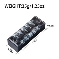 5 Sets 15A Dual Row 5 Position Screw Terminal Electric Barrier Strip Block 600V