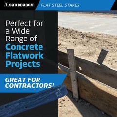 Sandbaggy 18″ Flat Steel Stakes For Concrete Forms With Nail Holes – Reusable