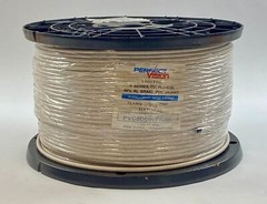 Perfect Vision Coaxial Cable Premium 60% Al Braid Natural White 18AWG 1000 ft