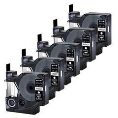 5 Pack 45021 White on Black Label Tape For DYMO D1 LabelManager 1/2″ x 23‘ 12mm