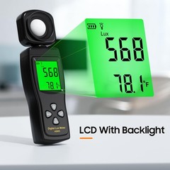 Digital Illuminance Lux Meter 0~200000 Lux Range with 180º Rotating Sensor Li…