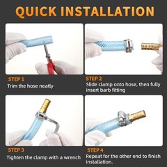 3/8″ Hose Barb Fitting Kit, 3-Pack Brass Straight Connector for Fuel Line, Air,