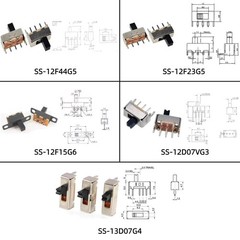 150Pcs 2Pin 3Pin 4Pin DIP Toggle Slide Switch Assortment Kit ON Off ON Off ON