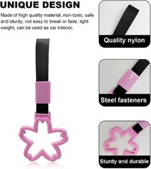 Sakura Shaped Car Handle Rings – Cherry Blossom Hand Strap D Color: Light Pink