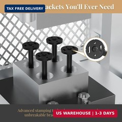 6pcs Wall Shelf Brackets Heavy Duty Floating Shelf Bracket Hidden,Invisible Blac