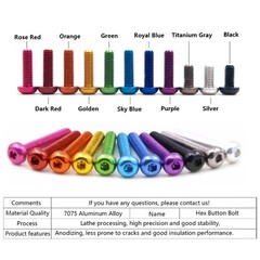 M3 M4 M5 M6 Aluminum Dome Head Socket Button Screws Hex Allen Bolts Coloured