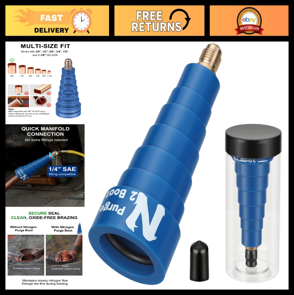 Hands-Free Nitrogen Purge Tool for HVAC Brazing – Low-Pressure, Multi-Size O-Rin