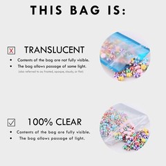 Many Different Sizes for 100 Flat Clear/White Zipper Seal Bags w/ Hang Hole