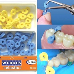 Dental Plastic Wooden Wedges Diamond Diastema Matrix Wedge w Circular Hole