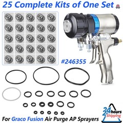 25 Kit 246355 Aftermarket Complete O-Ring Rebuild Kit For Graco Fusion AP Orings