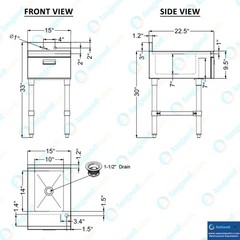 22 in. x 15 in. Underbar Hand Sink with Soap and Towel Dispenser