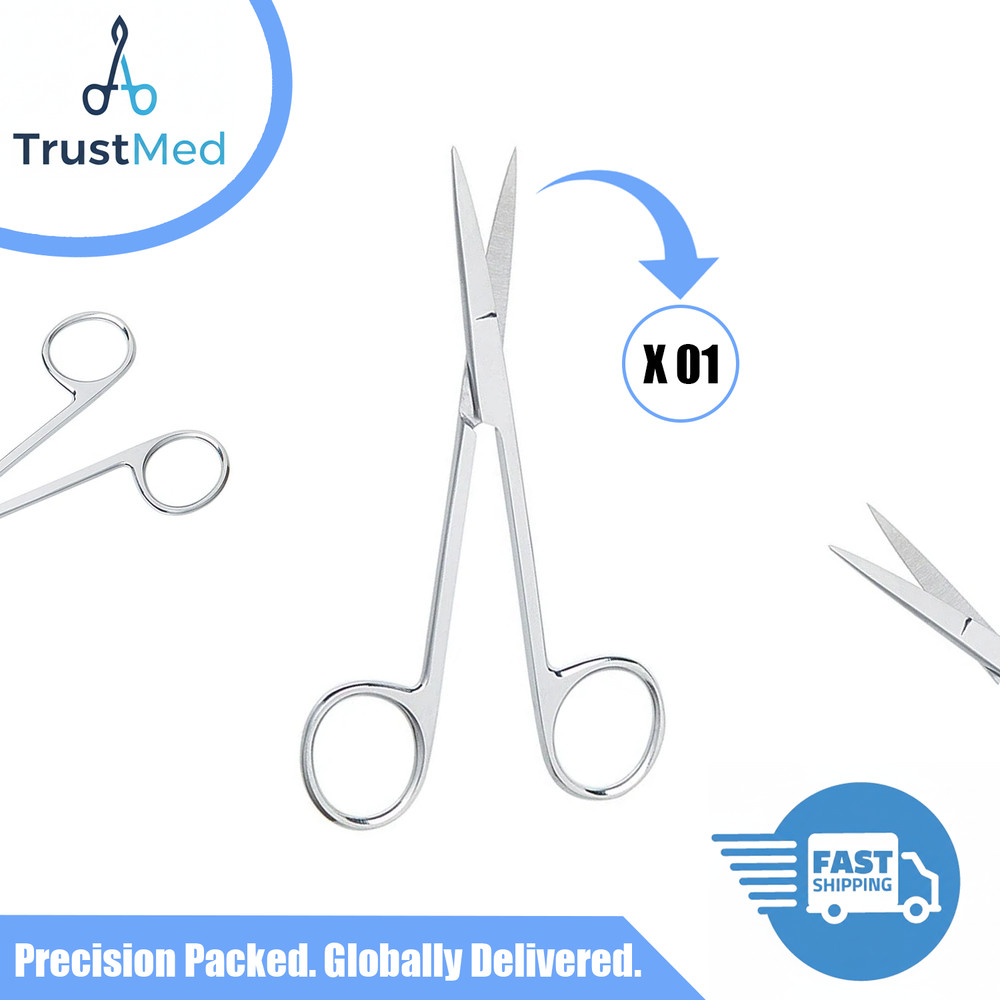 1 Piece IRIS Scissor 4.3″ 1pc Straight Blades Sharp/Sharp Heavy Pattern Premium