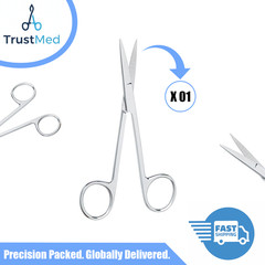 1 Piece IRIS Scissor 4.3″ 1pc Straight Blades Sharp/Sharp Heavy Pattern Premium