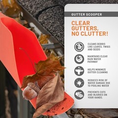 Gutter Scoop Cleaning Tools – Easy Removal of Leaves and Dirt – Deep Curved…