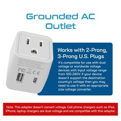 Japan, Philippines Travel Adapter Plug with USBA + USBC Usa Input Type A U…