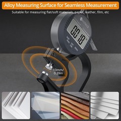 Neoteck Digital Thickness Gauge 0.5in 12.7mm 0.01mm LCD Inch/MM for Leather