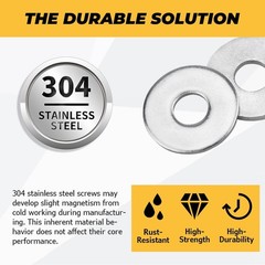 100-pack M6 Flat Washers-304 Stainless Steel (6.4mm ID x 18mm OD) | DIN9021, …