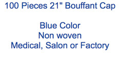 100 pcs Blue Bouffant Cap Non-Woven, for Dental Medical, Factory & Food Industry