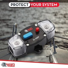 2 PACK 30 Amp 12-48V DC Inline Circuit Breaker with Cover Car/Audio/Boat/Solar