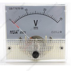 1 × DC 30V Analog Panel Volt Voltage Meter Voltmeter Gauge 85C1 White 0-30V DC