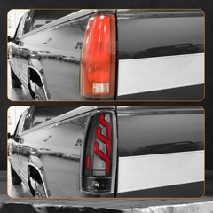 Clear Matte Black Full LED Tail Lights for 1988-1998 Chevy GMC C1500/2500/350…