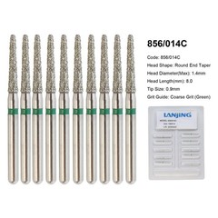 Dental Diamond Bur FG Round End Taper Football Flame Pear Coarse Fine High Speed