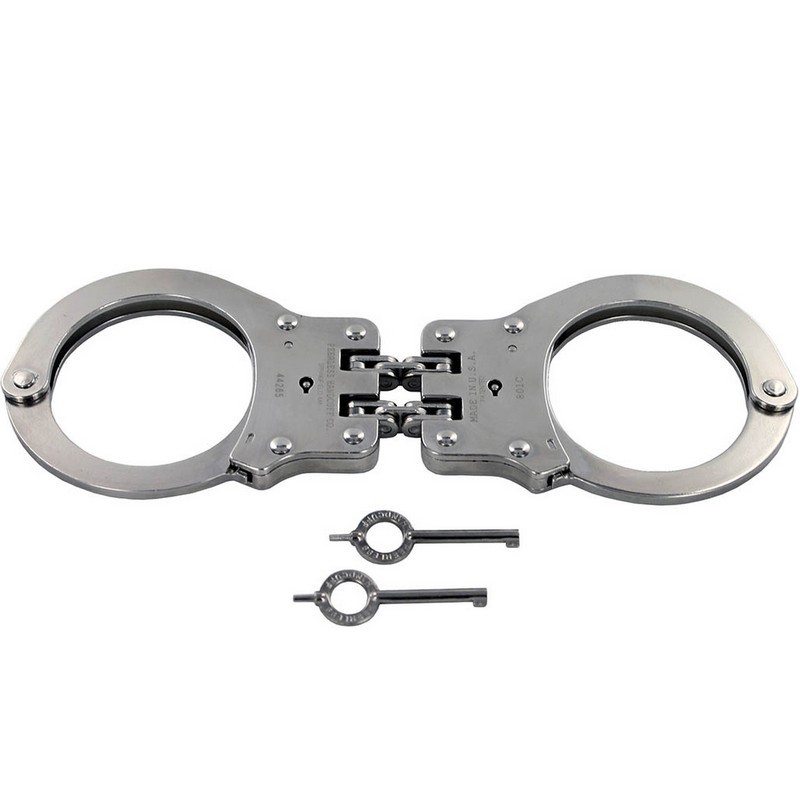Peerless Model 801C Hinge-Linked Handcuffs & Keys 801N Cuffs, Nickel