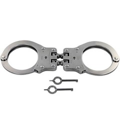 Peerless Model 801C Hinge-Linked Handcuffs & Keys 801N Cuffs, Nickel