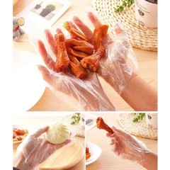 100pcs Disposable Plastic PE Gloves for Kitchen Cooking Cleaning Food Prep New
