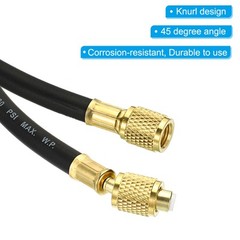 800PSI 4000PSI 4.9ft 1/4 SAE Refrigerant Charging Hose Black for Refrigeration