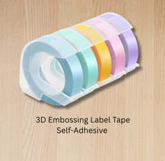 5 Pack Self-Adhesive 3D Embossing Label Tape for Dymo – Vibrant Macaroon Colors