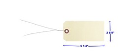 100 pcs- 5 1/4″ x 2 5/8″ Size 6 Manila Inventory Pre-Wired Price Tags with Wire