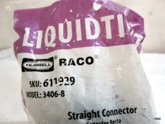 RACO 3406-8 Connector, Liquid Tight, Straight, Flex and Type B Flex, Uninsulated